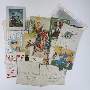 (27) MCM 1940s 50s Vintage Greeting Cards Lot Mixed Occasions Brands Collectible